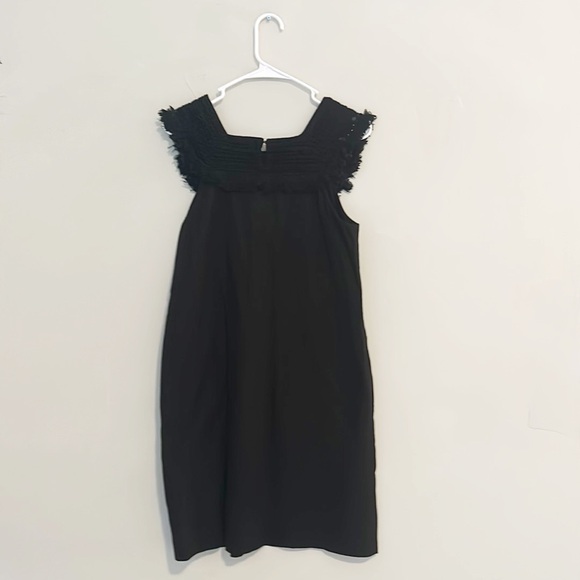 MADEWELL Black Sundream Fringe Crotchet Shift cotton dress pocket lined Size S 4 - Picture 7 of 7